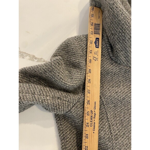 Calvin Klein Wool Blend Grey Herringbone Tweed Hooded Zip Up Overcoat Womens XS - Picture 7 of 8